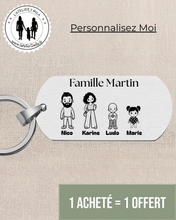 Charger l'image dans la galerie, Porte-clefs famille personnalisé : Famille Martin