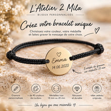 Charger l'image dans la galerie, 🤍 Bracelet Personnalisé doré – Prénom, Date ou Message