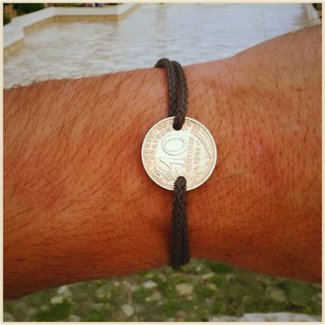🌿 Bracelet “Petite Marianne Kaki” – L’authenticité française (1962–2000)