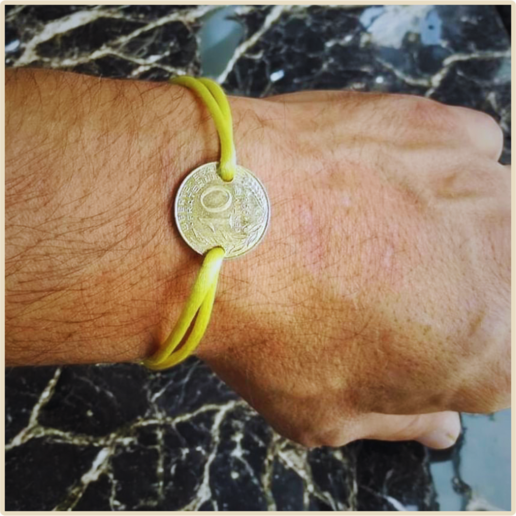 🌼 Bracelet “Petite Marianne Safran” – Le charme du soleil vintage (1962–2000)